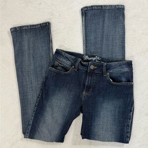 WRANGLER Bootcut Denim Blue Jeans Sz 7x34 , Western Boho‎ Dark Wash
